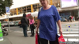 Huge Bristols blonde granny pleases young stranger